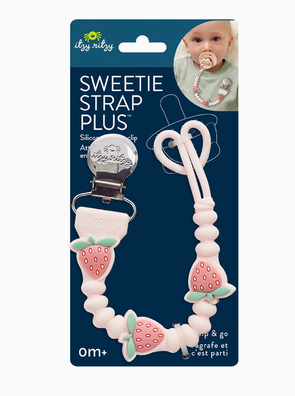 Itzy Ritzy - Silicone Sweetie Strap Plus (Strawberry)