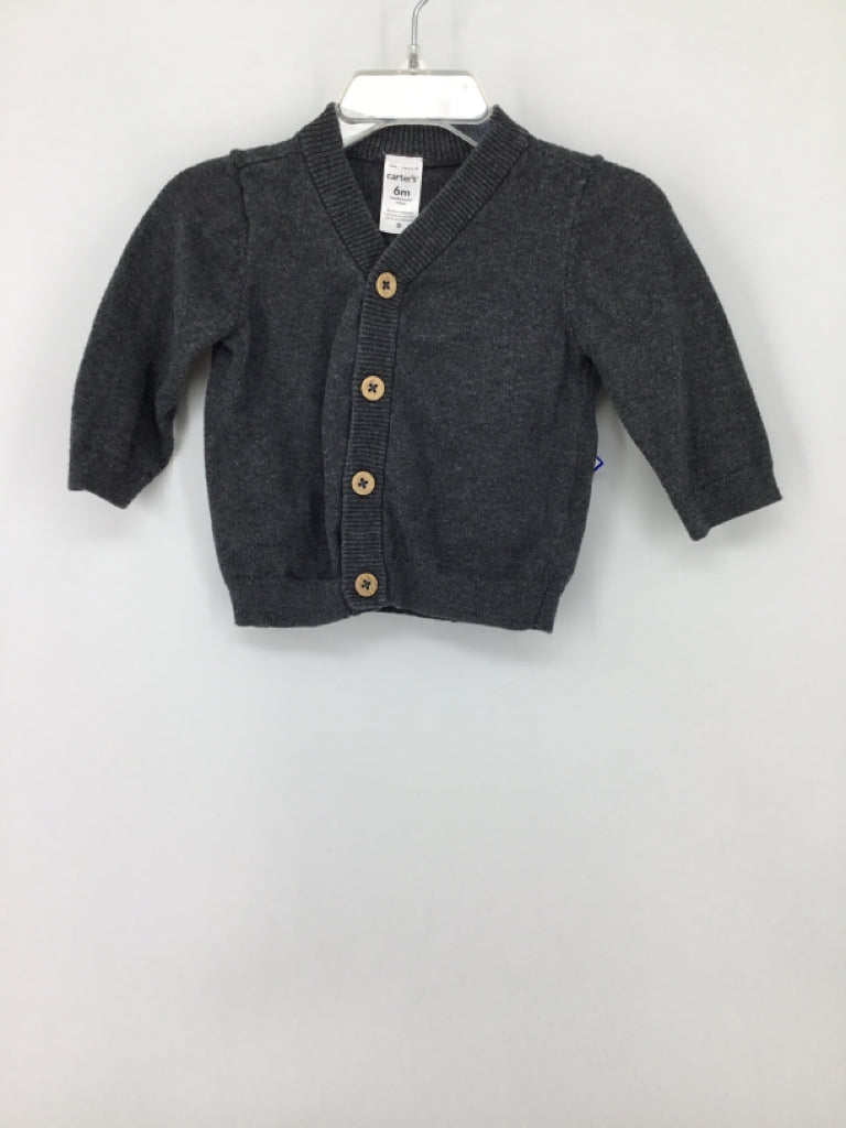 Carter's Child Size 6 Months Gray Solid Sweater - boys