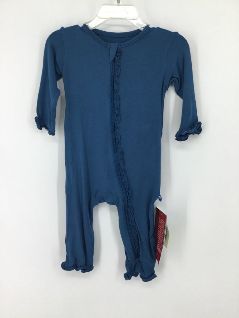 Kickee Pants Child Size 3-6 Months Teal Pajamas - girls