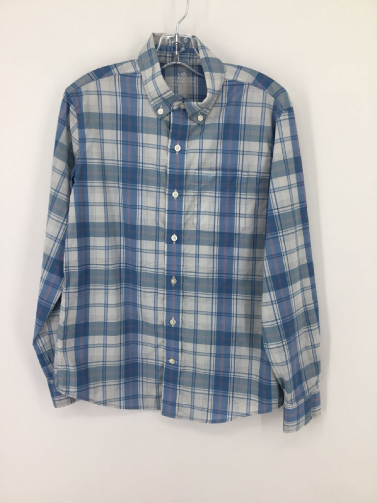 Southern Tide Child Size 12 Blue Plaid Shirt - boys