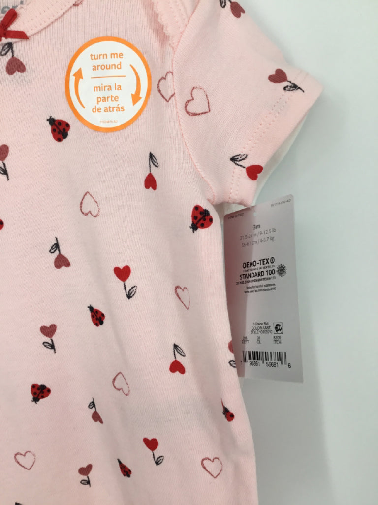 Just One You Made by Carters Child Size 3 Months Pink Valentine's Day Outfit