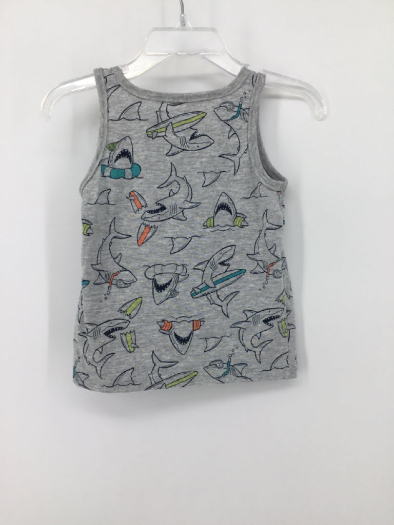jumping beans Child Size 18 Months Gray Sharks Tank top - boys