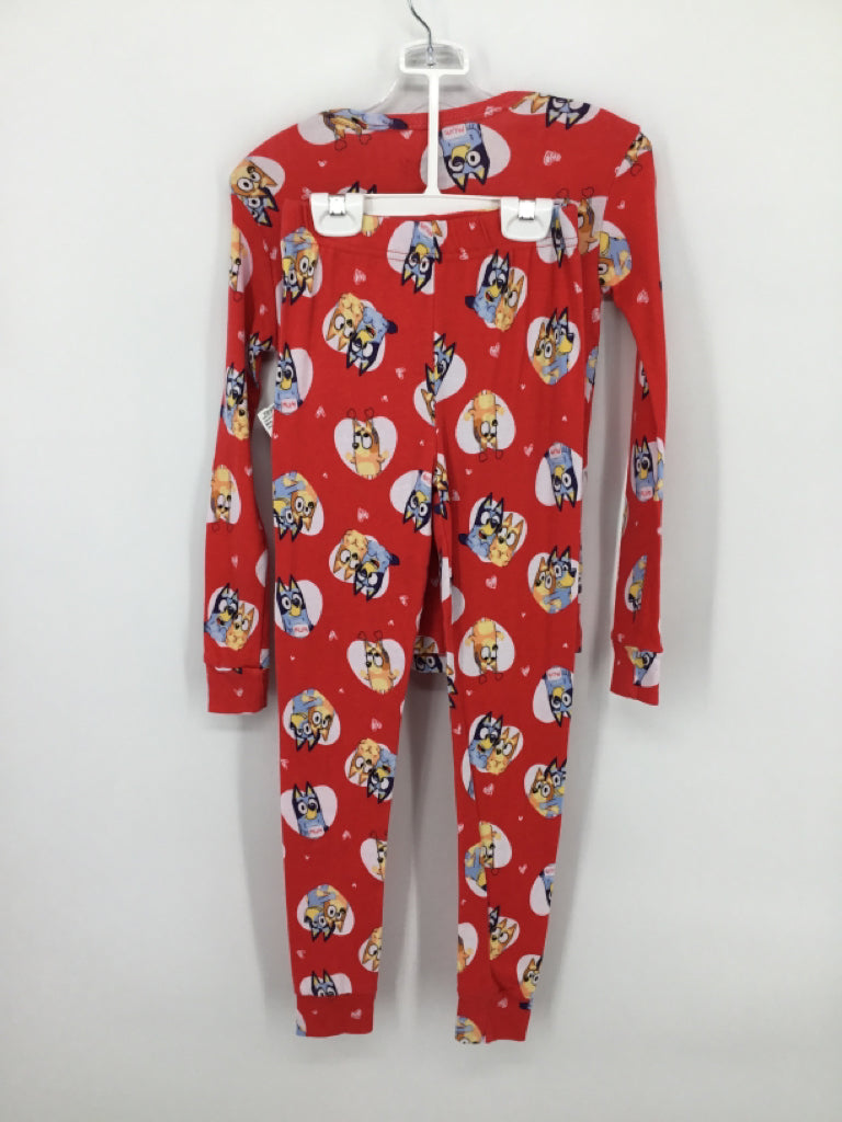 Bluey Child Size 10 Red Valentine's Day Pajamas