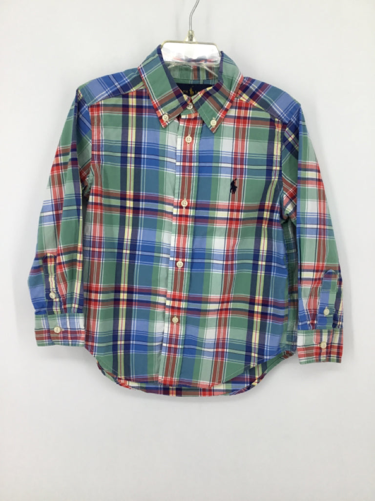 Ralph Lauren Child Size 3 Blue Plaid Shirt - boys