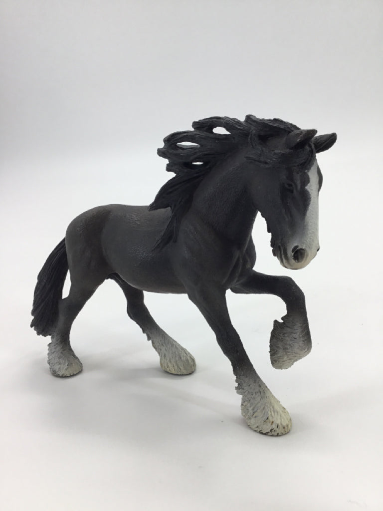 Schleich Dark Gray Shire Stallion Horse Figurine