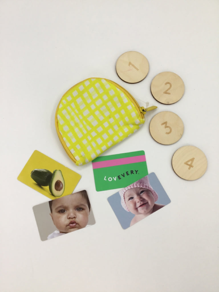 Lovevery Yellow Coin Money Purse with cards
