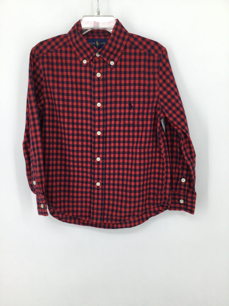 Ralph Lauren Child Size 4 Red Gingham Shirt - boys