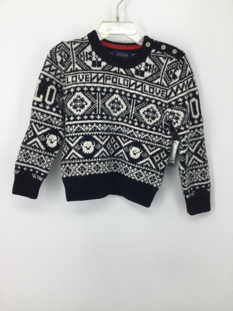 Ralph Lauren Child Size 3 Black Print Sweater - boys