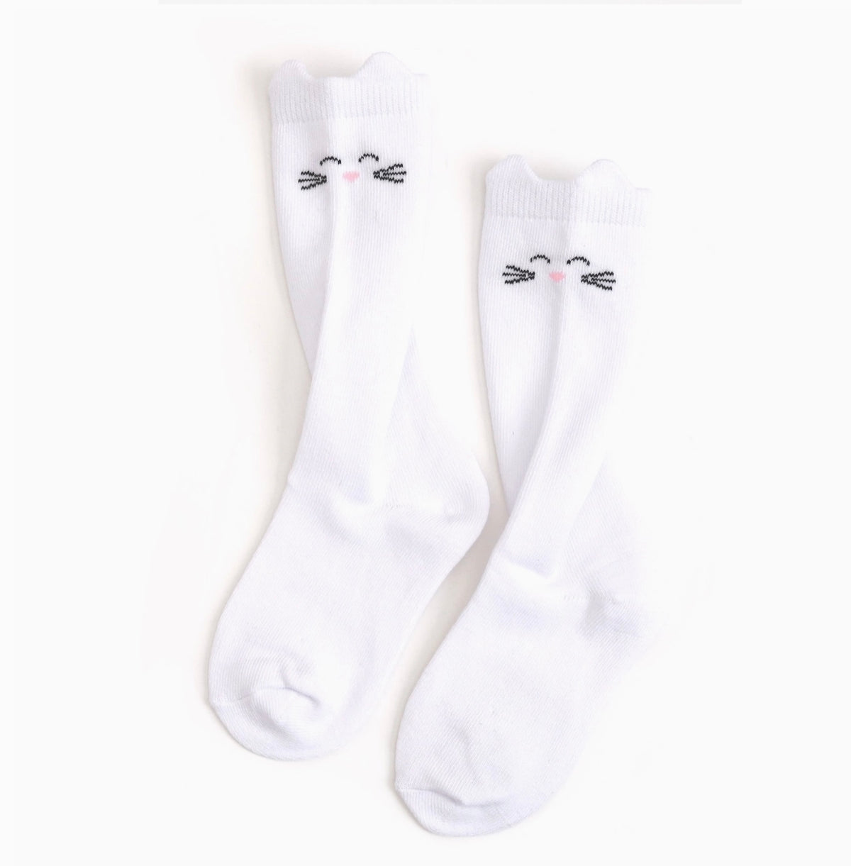 The Little Stocking Co - Knee High Socks (White Cat)