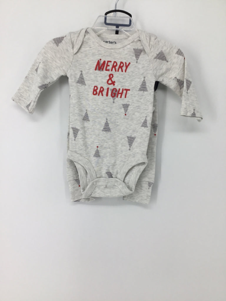 Just One You Made by Carters Child Size 3 Months Gray Christmas Outift