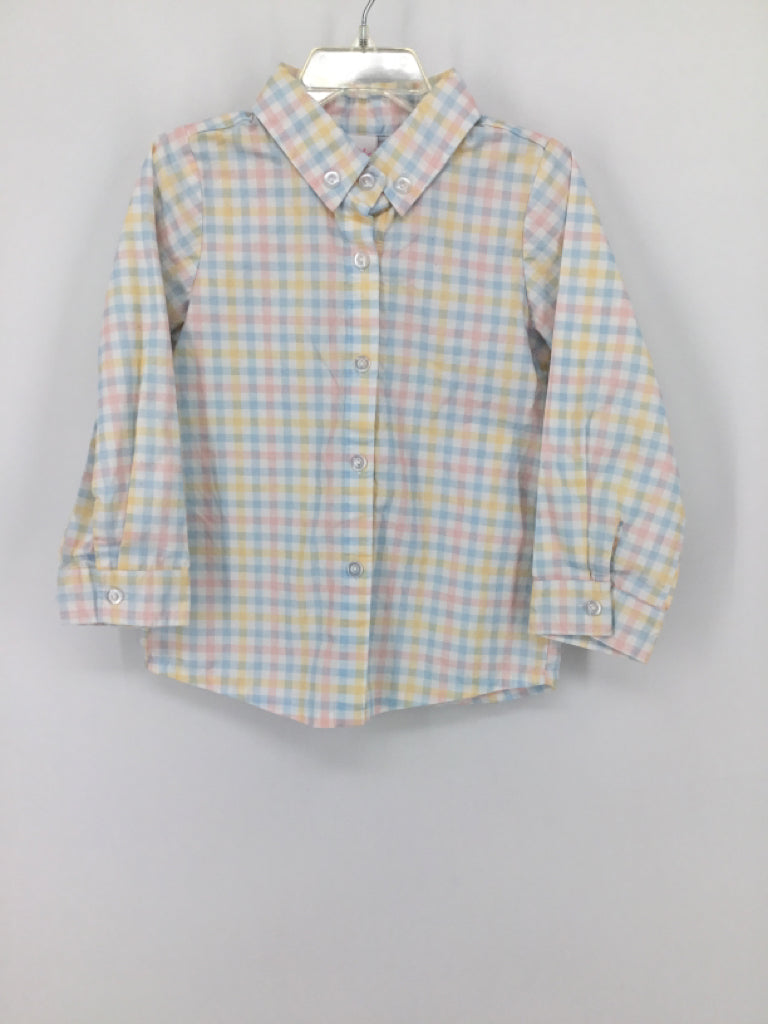 Stitchy Fish Child Size 4 Multi-Color Gingham Shirt - boys