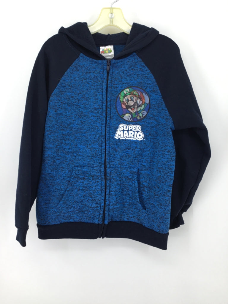 Super Mario Child Size 10 Blue Character Hoodie - boys