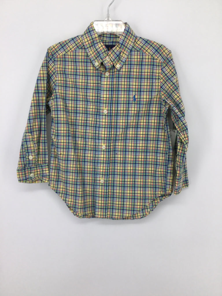 Ralph Lauren Child Size 3 Yellow Plaid Shirt - boys