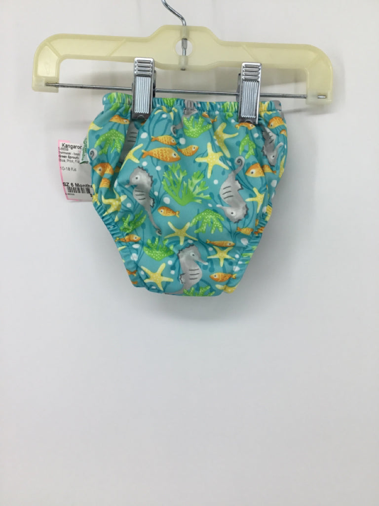 Green Sprouts Child Size 6 Months Blue Print Swimwear - boys