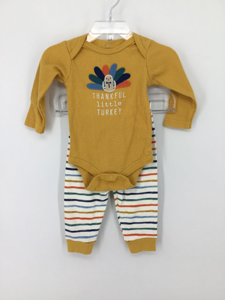Chickpea Child Size 3-6 Months Yellow Thanksgiving Outfit