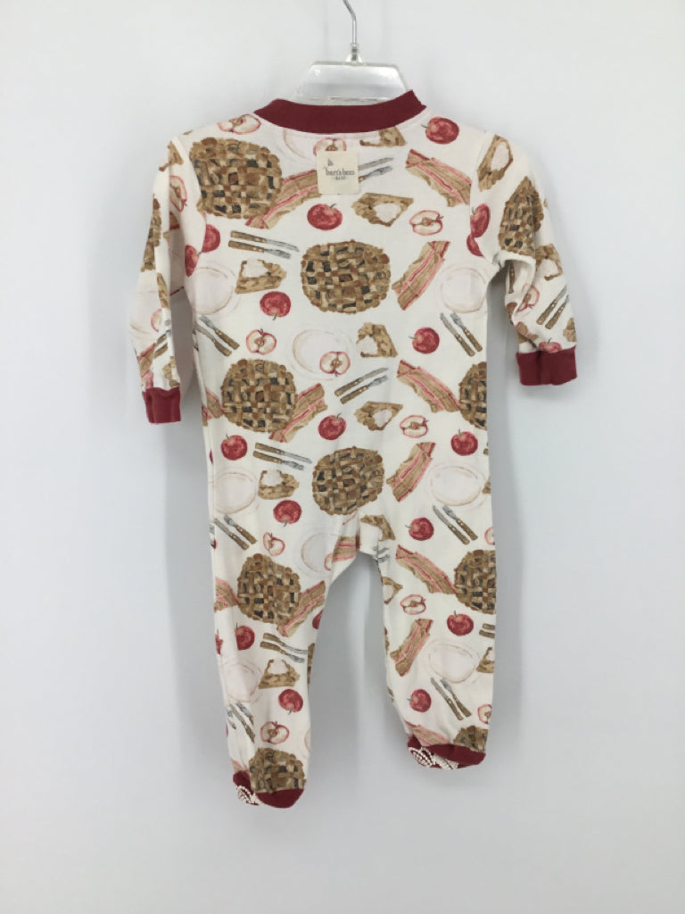 Burt's Bees Baby Child Size 3-6 Months Red Sleepers