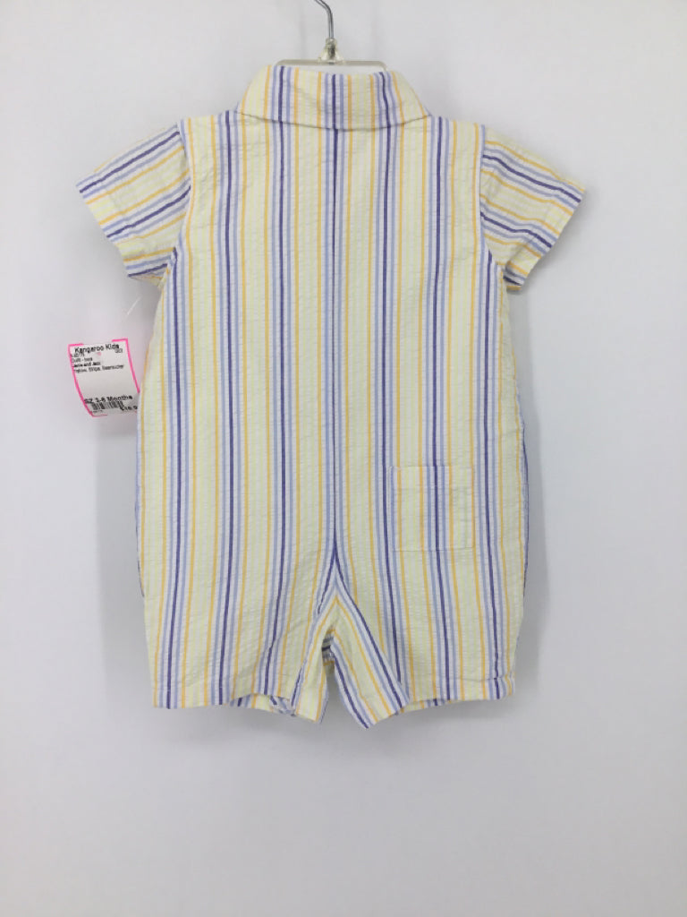 Janie and Jack Child Size 3-6 Months Yellow Stripe Outfit - boys