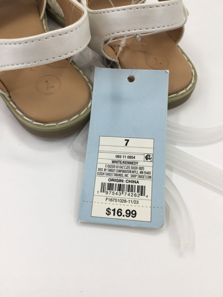 Cat & Jack Child Size 7 Toddler White Sandals/Flip Flops