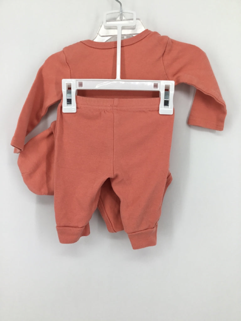 The Peanut Shell Child Size 0-3 Months Peach screen printed Outfit - boys
