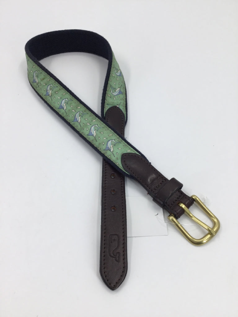 vineyard vines Size 24 Swordfish Pattern Navy Belt