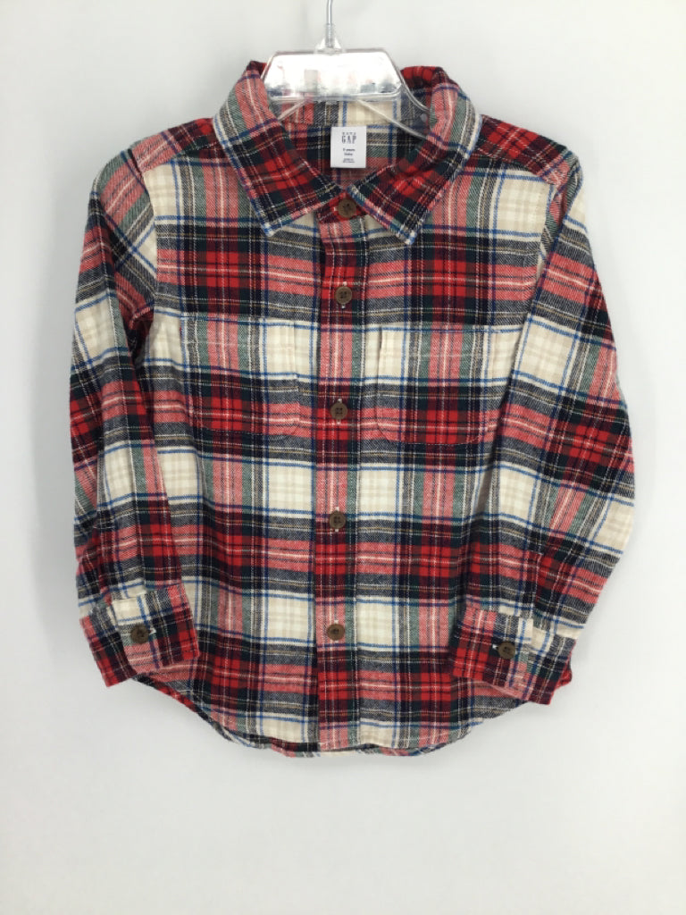 Baby Gap Child Size 3 Rainbow Plaid Shirt - boys