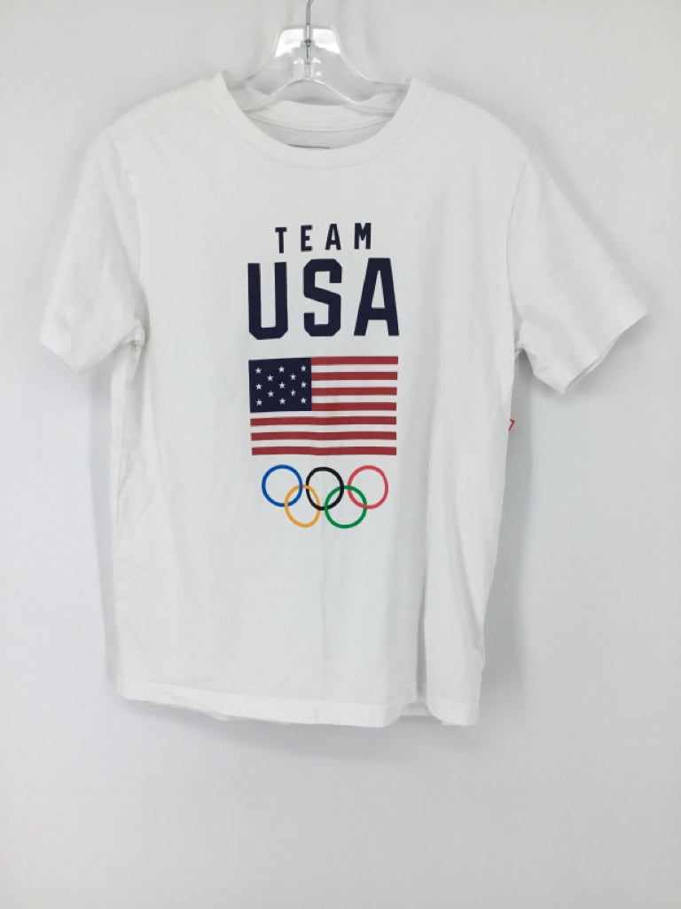 Team USA Child Size 10 White screen printed T-shirt - boys