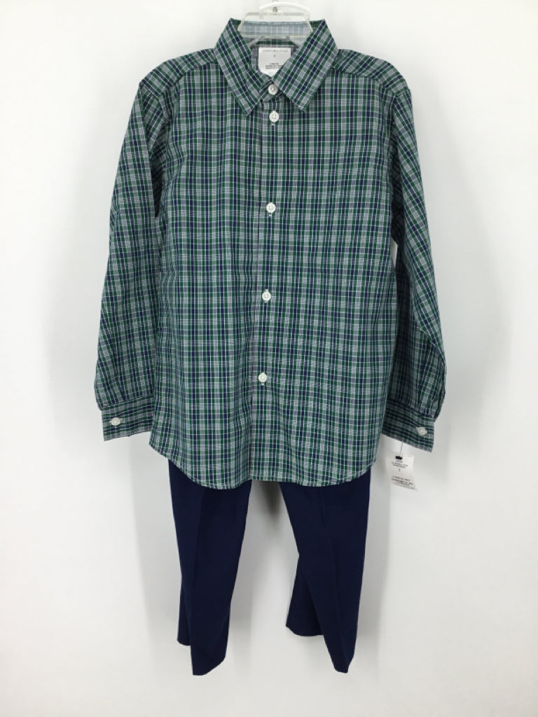 Tommy Hilfiger Child Size 7 Green Plaid Outfit - boys