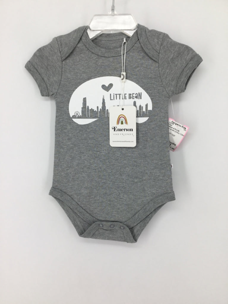 Emerson & Friends Child Size 3-6 Months Gray Onesie