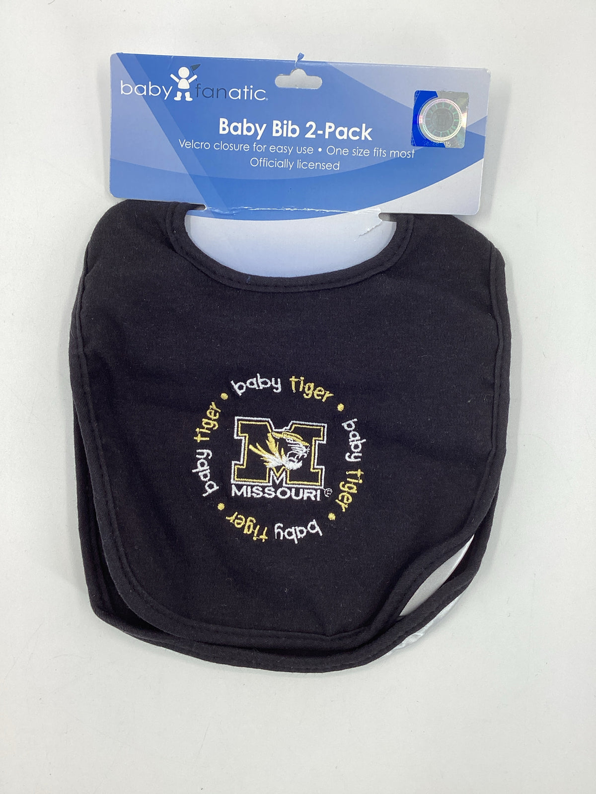 Baby Fanatic Child Size One Size Black Bib Set of 2