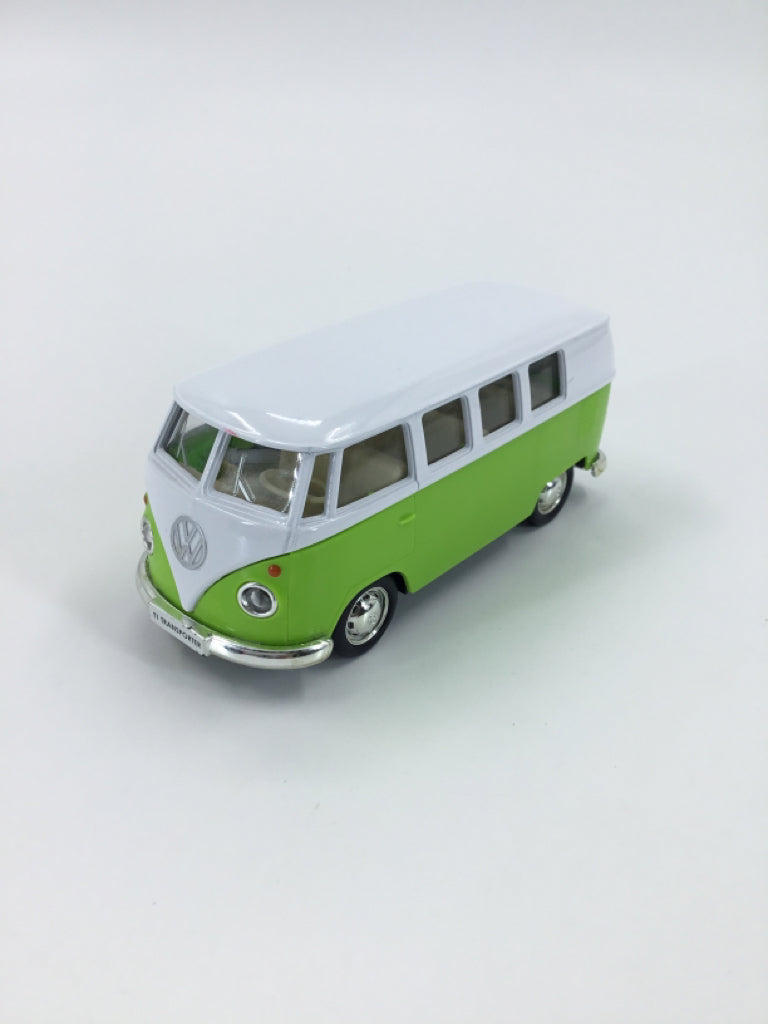 Volkswagen Pull Back Diecast Green Bus