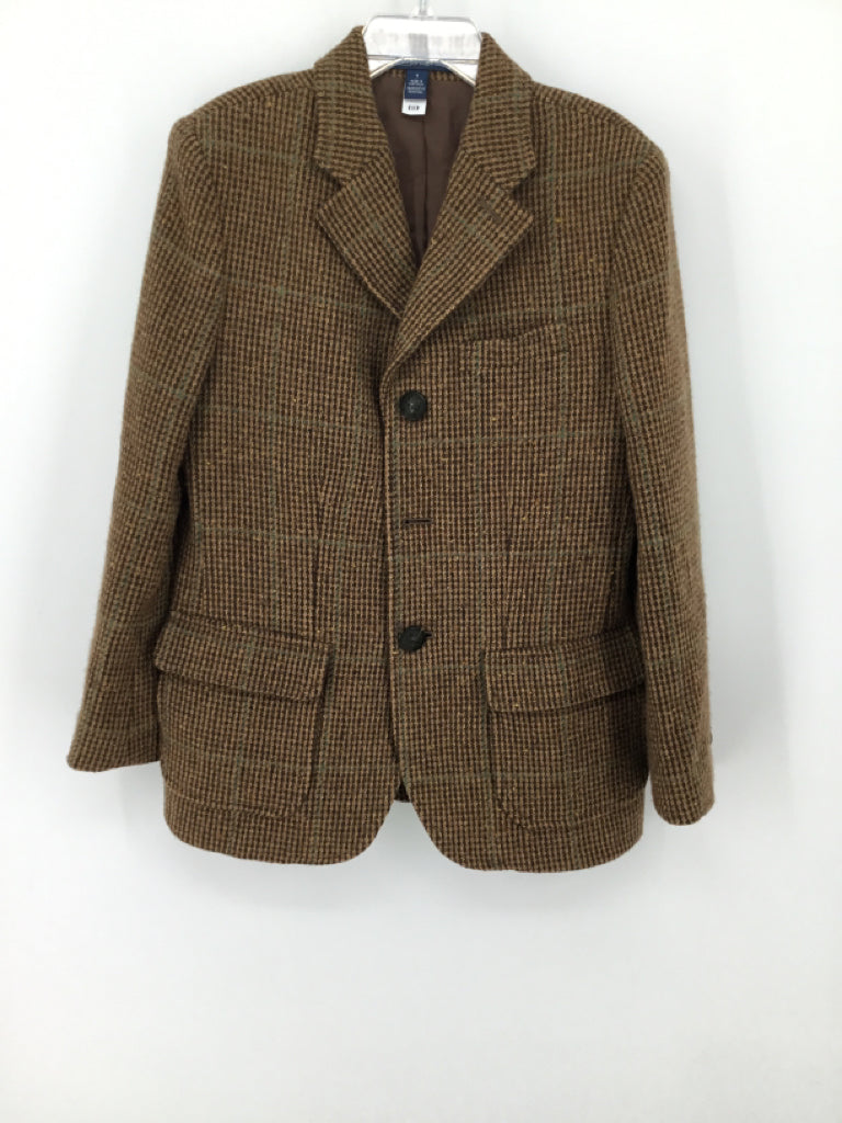 Ralph Lauren Child Size 7 Brown Plaid Blazer - boys