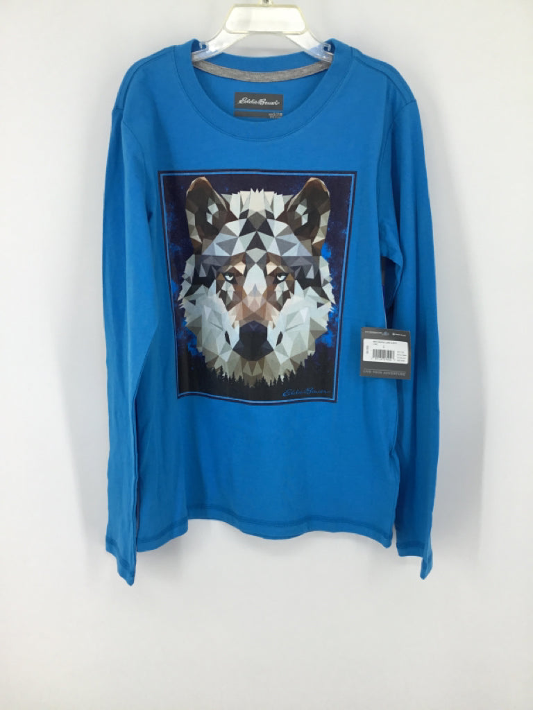 Eddie Bauer Child Size 7 Blue screen printed T-shirt - boys