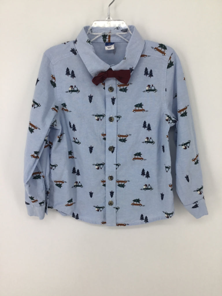 Old Navy Child Size 5 Blue Christmas Shirt