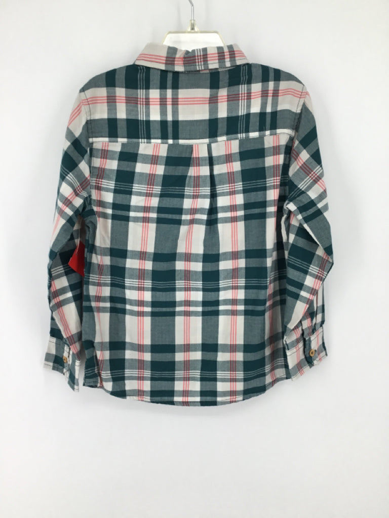 Picapino Child Size 5 Teal Plaid Shirt - boys