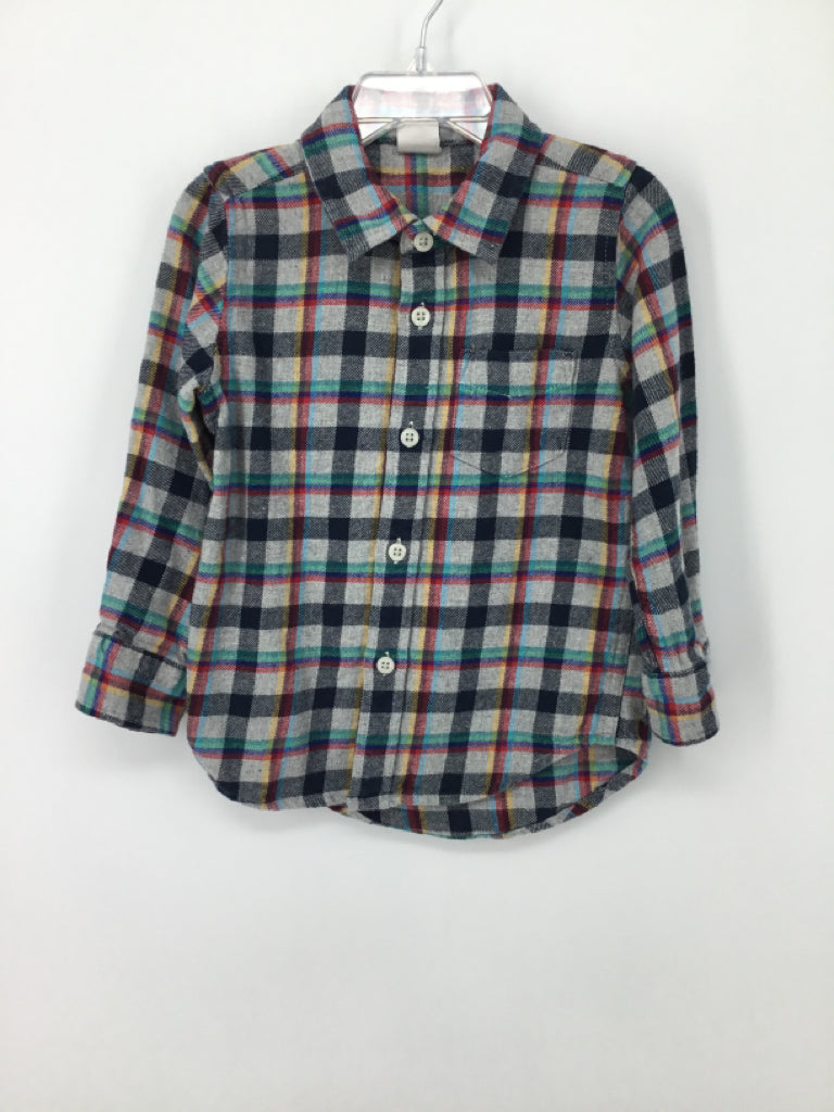 Baby Gap Child Size 3 Gray Plaid Shirt - boys