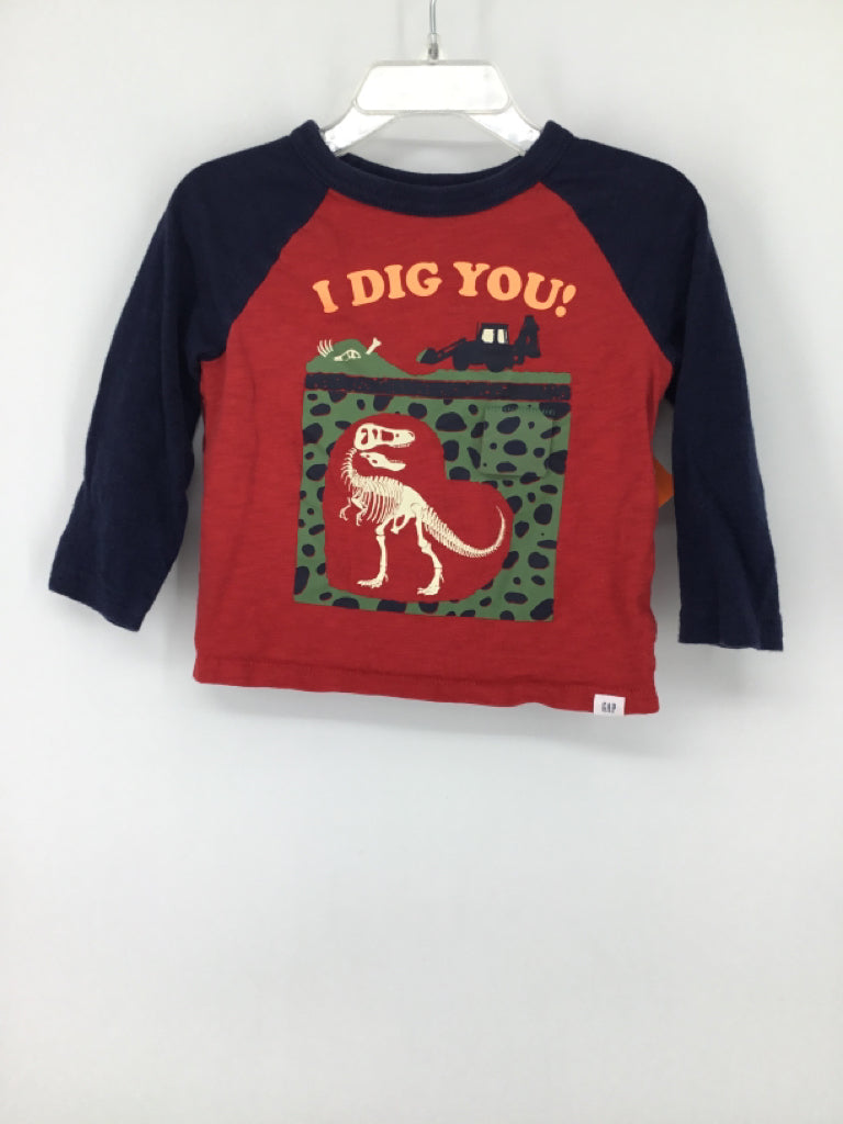 Baby Gap Child Size 18-24 Months Red Dinosaur T-shirt - boys