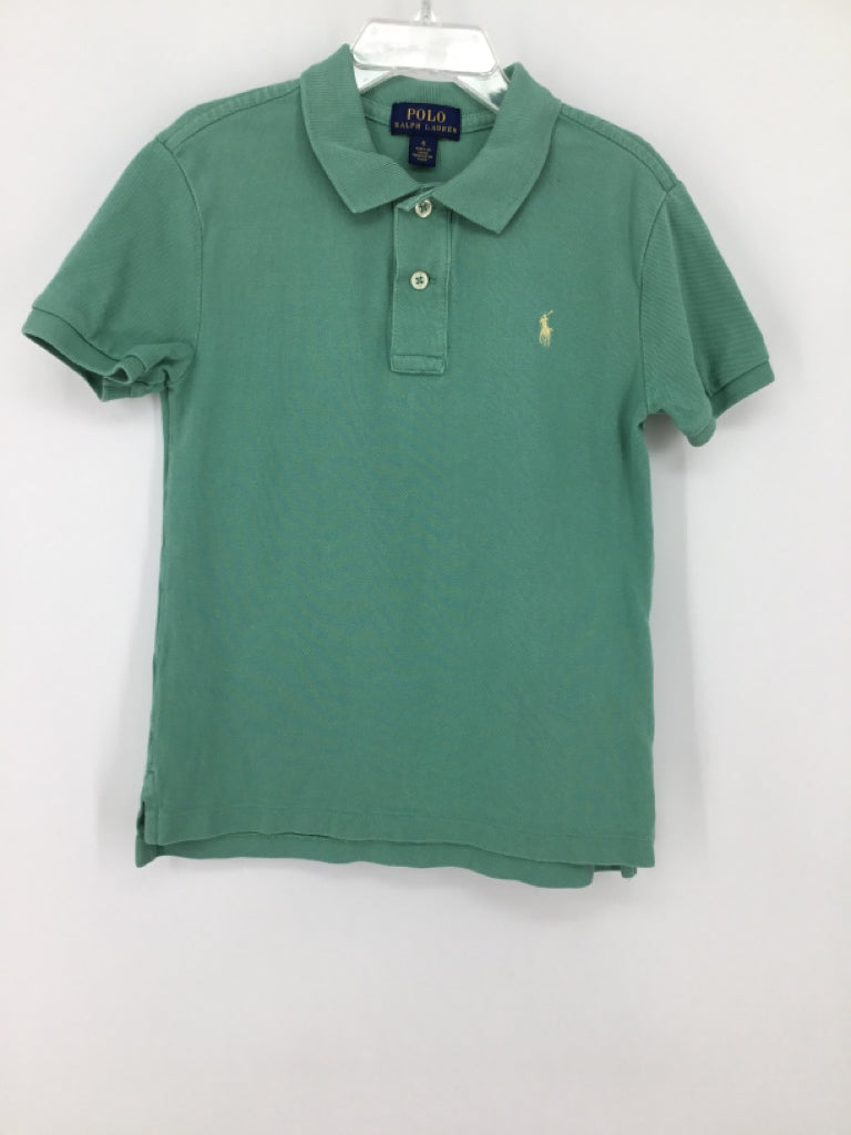 Ralph Lauren Child Size 6 Green Solid Shirt - boys