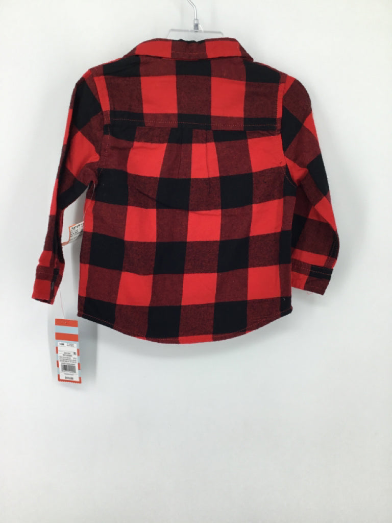 Cat & Jack Child Size 18 Months Red Checkered Shirt - boys