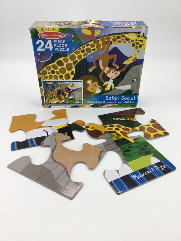 Melissa & Doug Safari Social Floor Puzzle - 24 pcs
