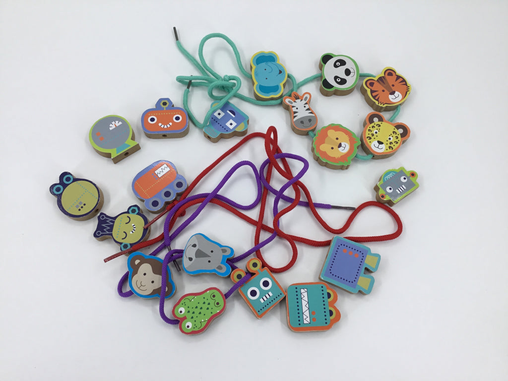 Montessori Wooden Lacing Beads Set