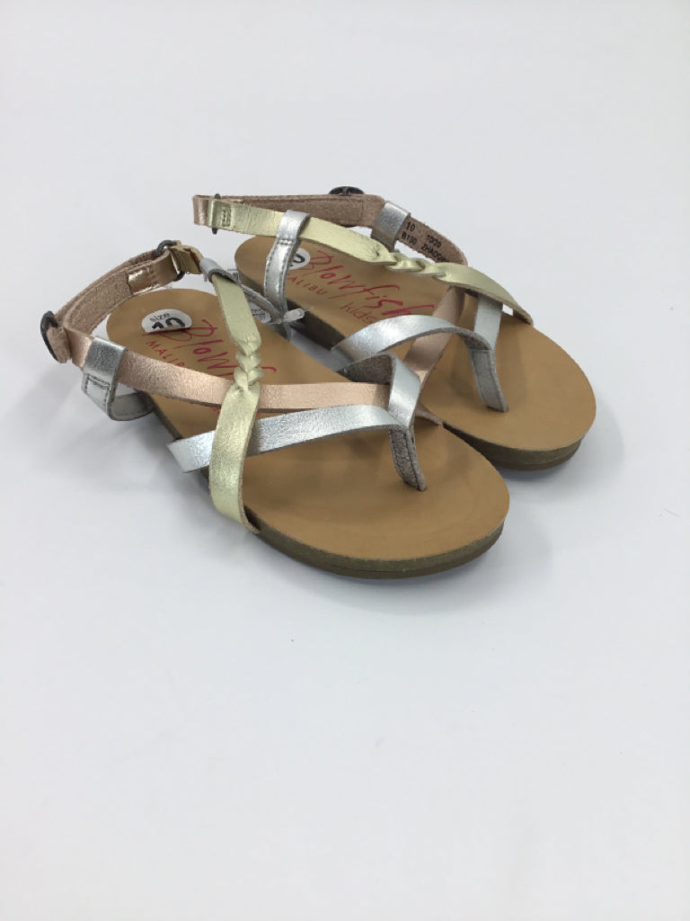 Blowfish Child Size 10 Gold Sandals/Flip Flops