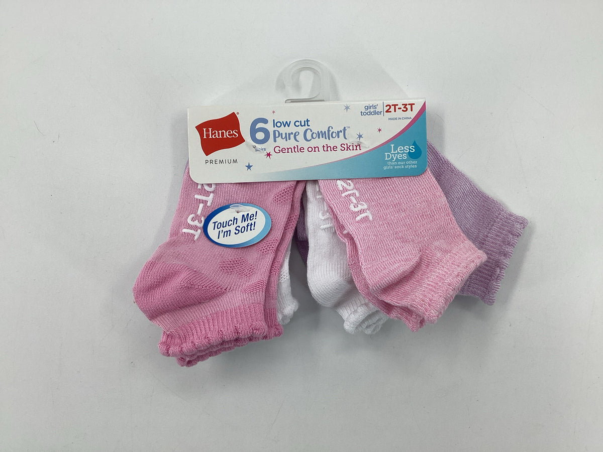 Hanes Child Size 2 Pink Socks - girls