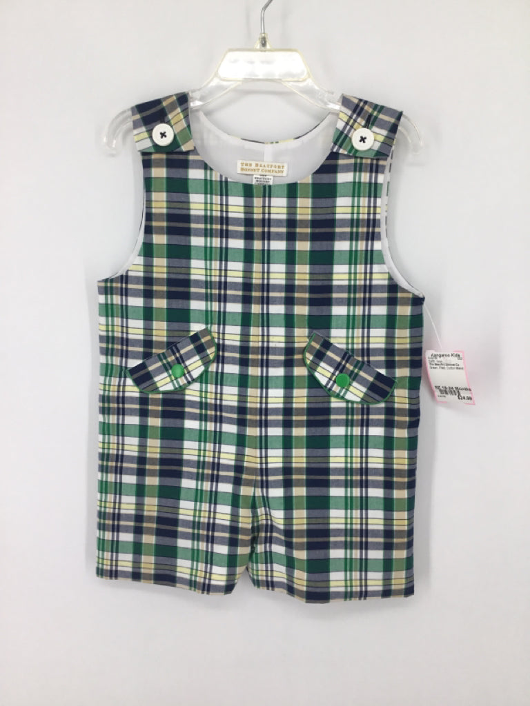 The Beaufort Bonnet Co Child Size 18-24 Months Green Plaid Outfit - boys