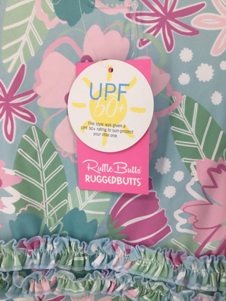 Ruffle Butts Child Size 12-18 Months Blue Swimwear - girls