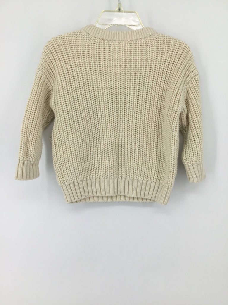 Cat & Jack Child Size 12 Months Cream Solid Sweater - boys