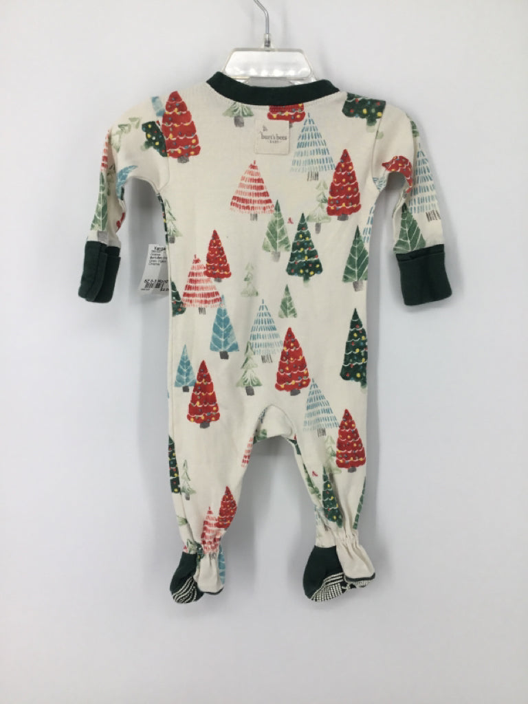 Burt's Bees Baby Child Size 0-3 Months Green Christmas Sleeper