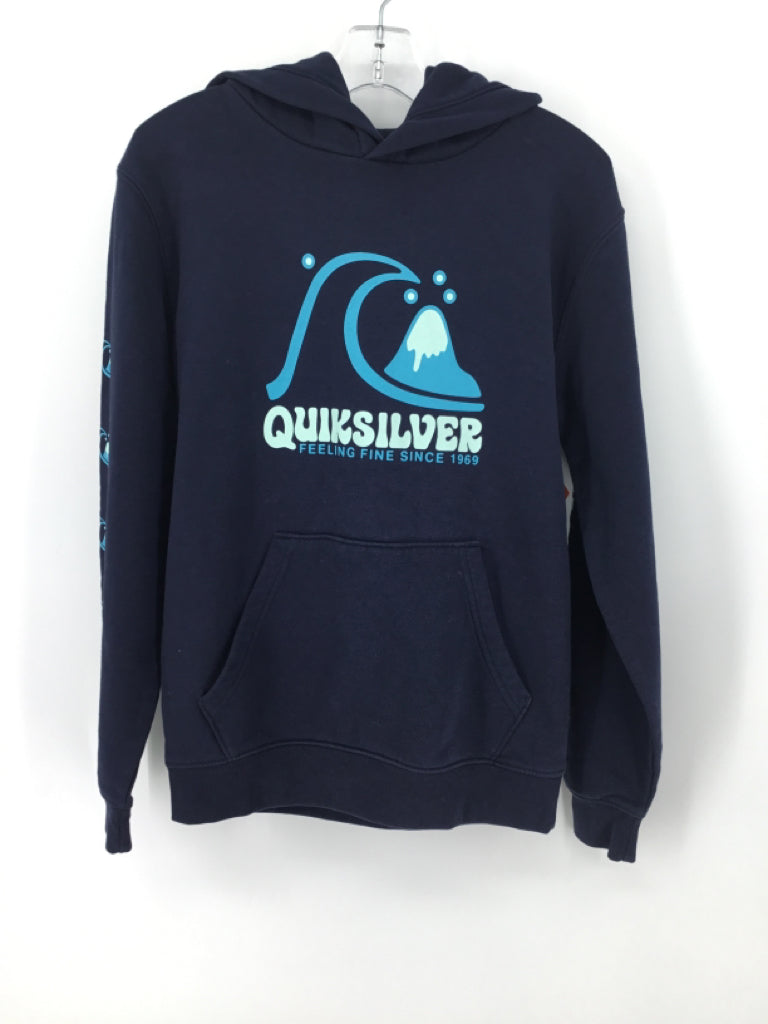 Quiksilver Child Size 10 Navy screen printed Sweatshirt - boys