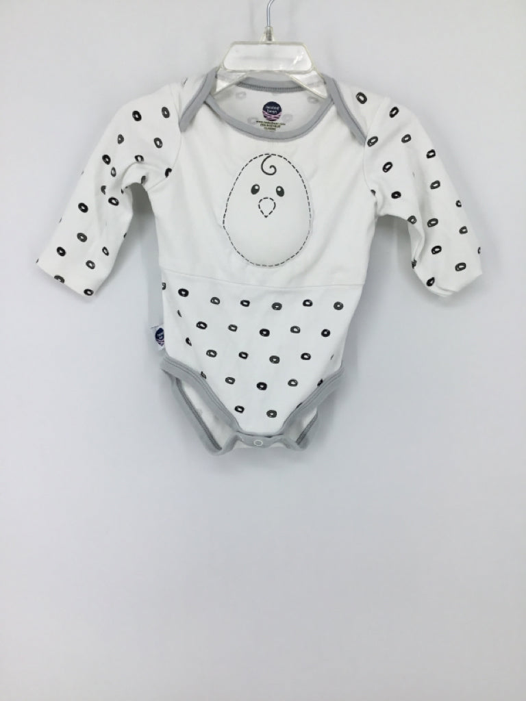 Nested Bean Child Size 6-9 Months White Onesie