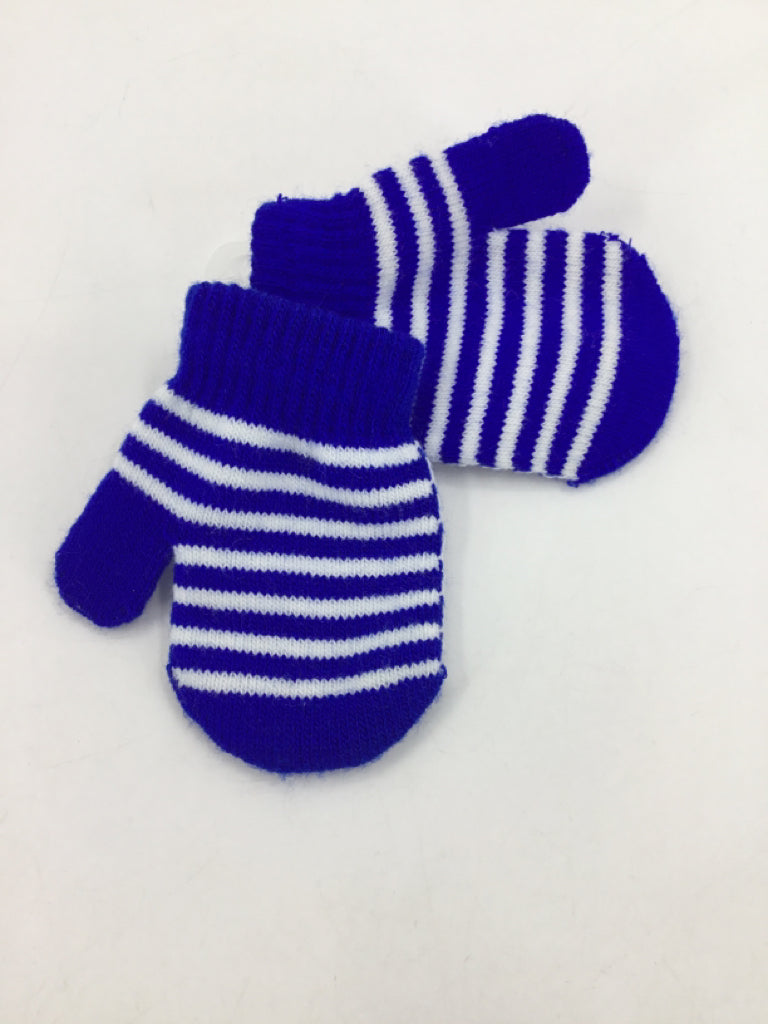 brandless Child Size Newborn Blue Stripe Gloves - boys