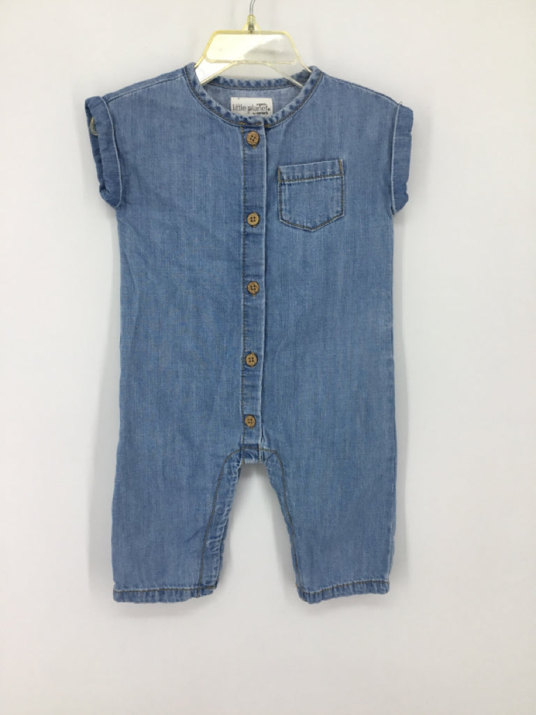 Little Planet Child Size 6 Months Blue Solid Outfit - boys